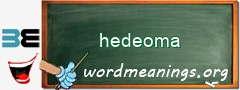 WordMeaning blackboard for hedeoma